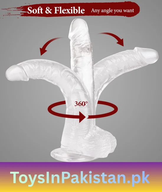 11.61 inch clear large suction dildo