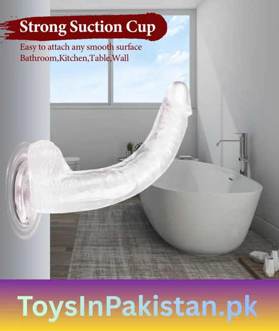 11.61 inch clear large suction dildo