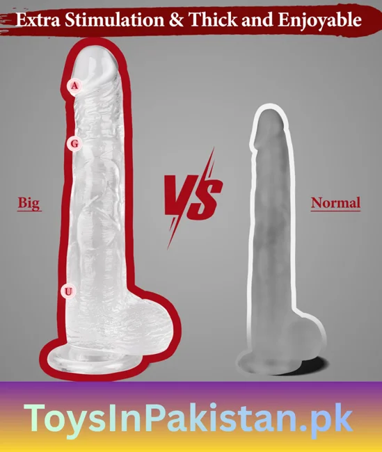 11.61 inch clear large suction dildo