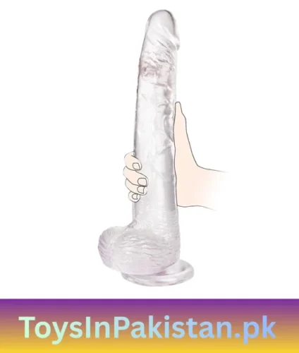 11.61 inch clear large suction dildo