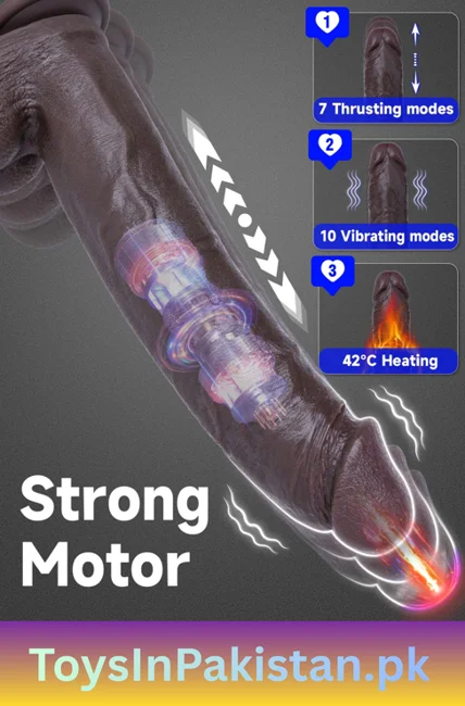 12 inch 2 wide black heated thrusting dildo