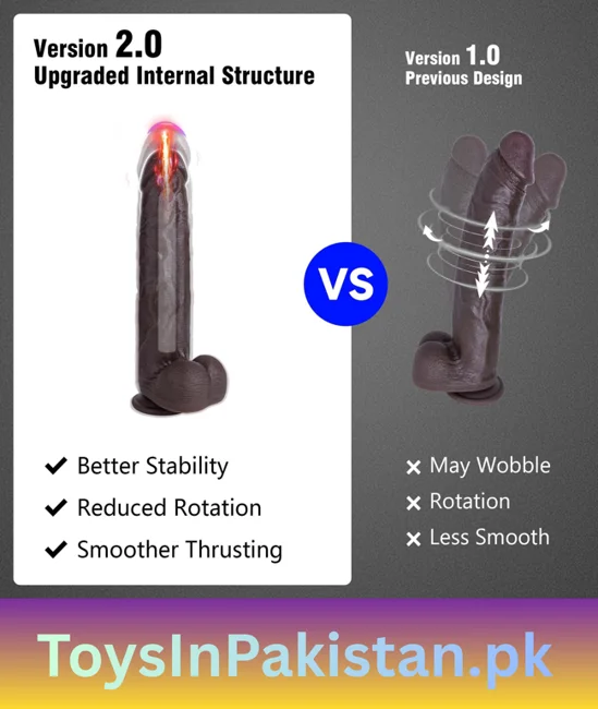 12 inch 2 wide black heated thrusting dildo