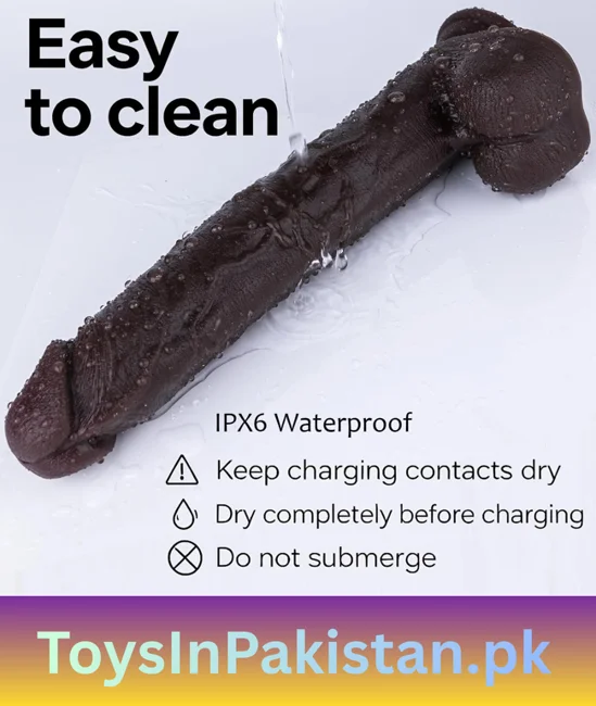 12 inch 2 wide black heated thrusting dildo