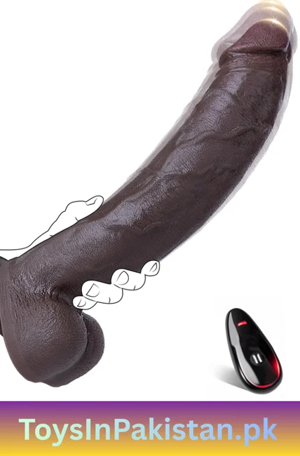 12 inch 2 wide black heated thrusting dildo