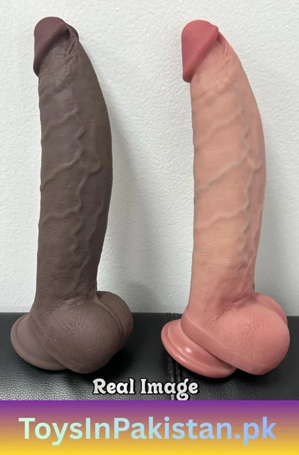 12 inch 2.5 wide black dual-density dildo