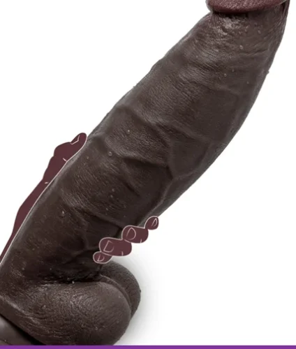 12 inch 2.5 wide black dual-density dildo
