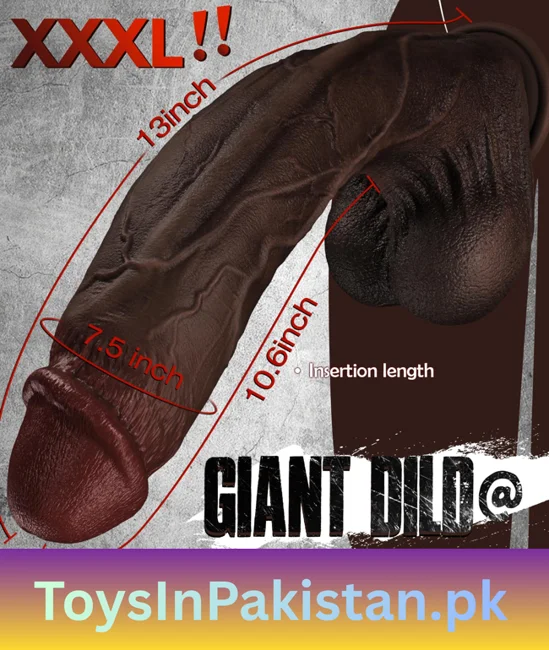 13 inch xxxl black dual-density dildo