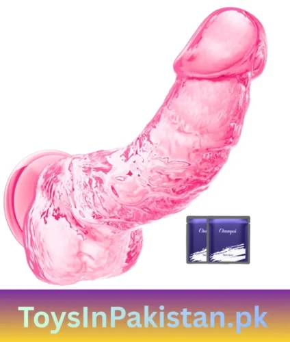 6.7 inch soft pink suction dildo