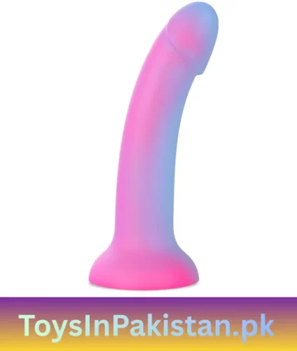 7 inch 1.25 wide glowing silicone suction dildo