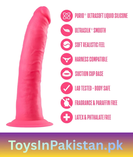 7.5 inch 1.5 wide neon pink dual-density dildo