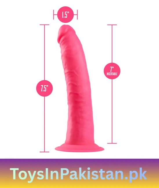 7.5 inch 1.5 wide neon pink dual-density dildo