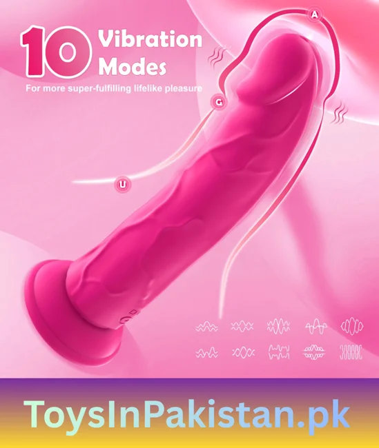 7.68 inch pink 10-mode vibrating dildo