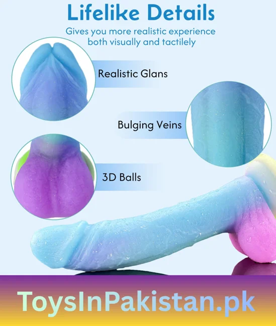 8.5 inch luminous gradient curved suction dildo