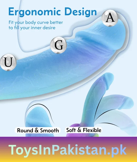 8.5 inch luminous gradient curved suction dildo