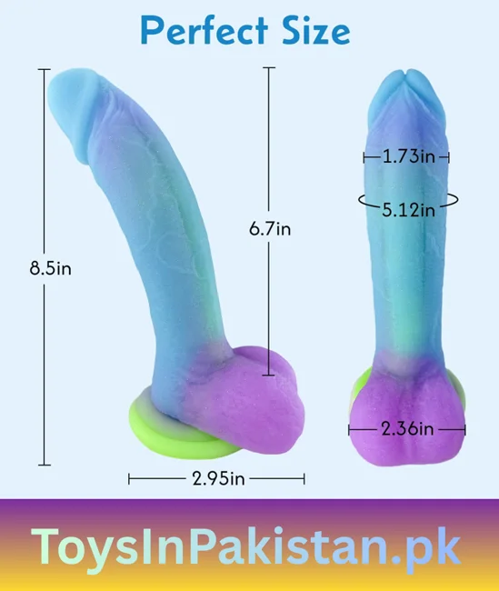 8.5 inch luminous gradient curved suction dildo