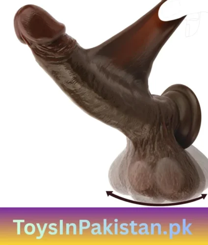9 inch black movable-skin swing-ball dildo