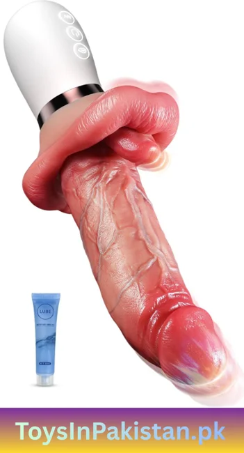 realistic tongue heated thrusting vibrating dildo