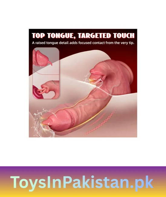 triple-tongue heated thrusting vibrating dildo