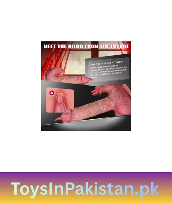 triple-tongue heated thrusting vibrating dildo