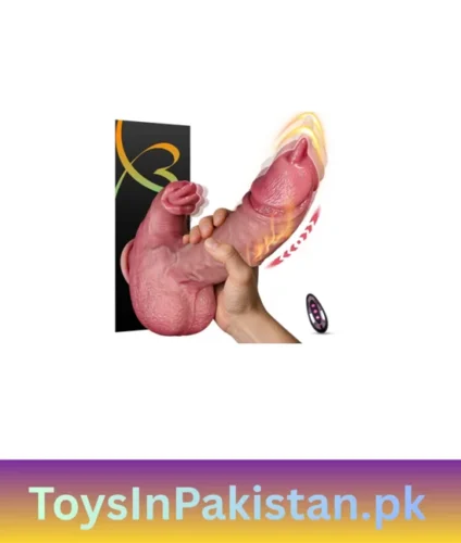 triple-tongue heated thrusting vibrating dildo
