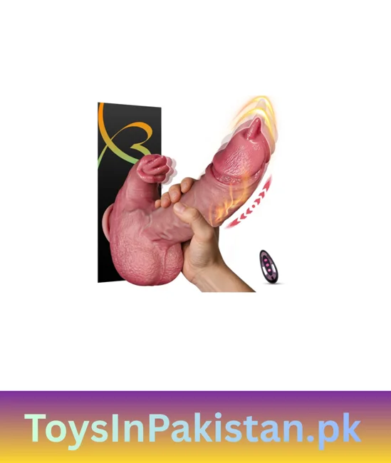 triple-tongue heated thrusting vibrating dildo